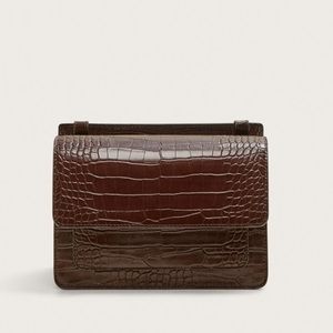 Mango Croco Skin Cross Body Bag